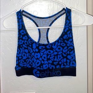 Ethika Blue Cheetah Print Sports Bra